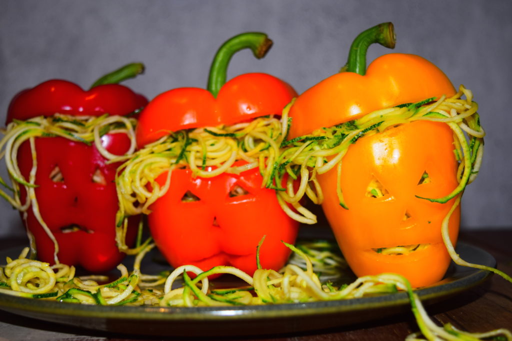 Halloween Inspired Stuffed Peppers - Creative Food Art from MyNutriCounter