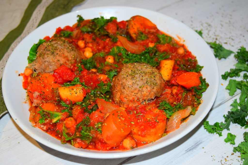 A nutritious and delicious veggie stew and buckwheat dumplings recipe from MyNutriCounter