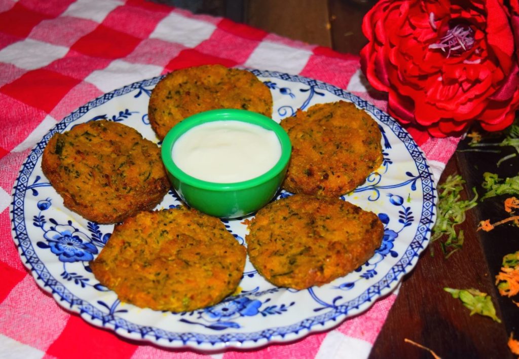 Healthy sweet potato and zucchini/courgette fritters recipe from MyNutriCounter